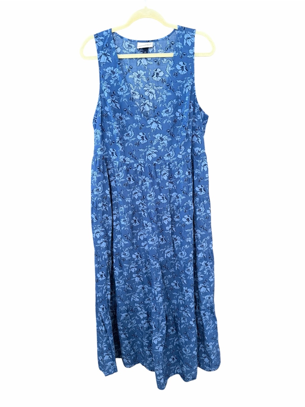 Universal Thread Blue Floral Print Sleeveless Maxi A-Line Dress XXL